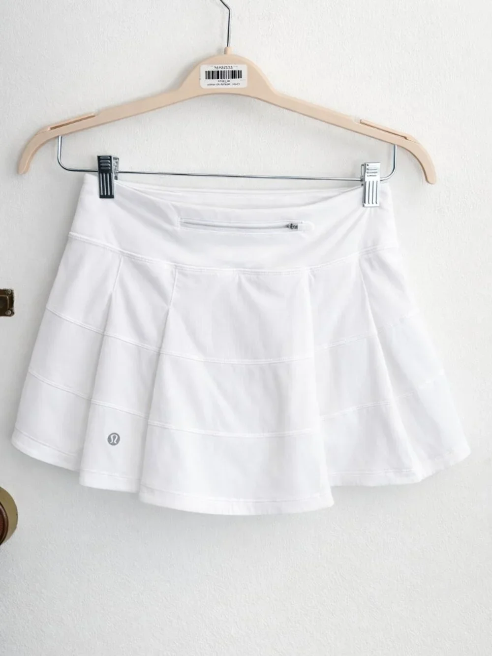 Lululemon White Tennis Skirt Athletic Skort Tiered Back Zip Pocket - Picture 1 of 4